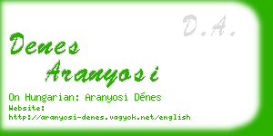 denes aranyosi business card